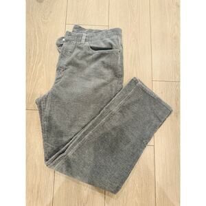 Lauren Jeans Co Corduroy Pants Gray Stretch Straight Leg Size 14